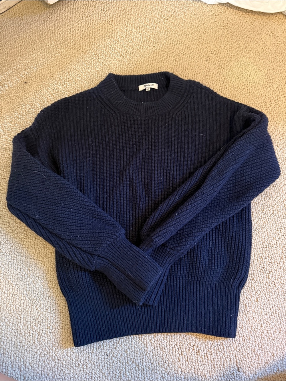 Madewell Navy Ribbed Crewneck Sweater
